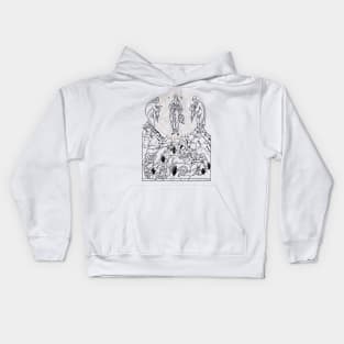 Transfiguration | Μεταμορφωσις | Russian Outline of the Icon of the Transfiguration Kids Hoodie